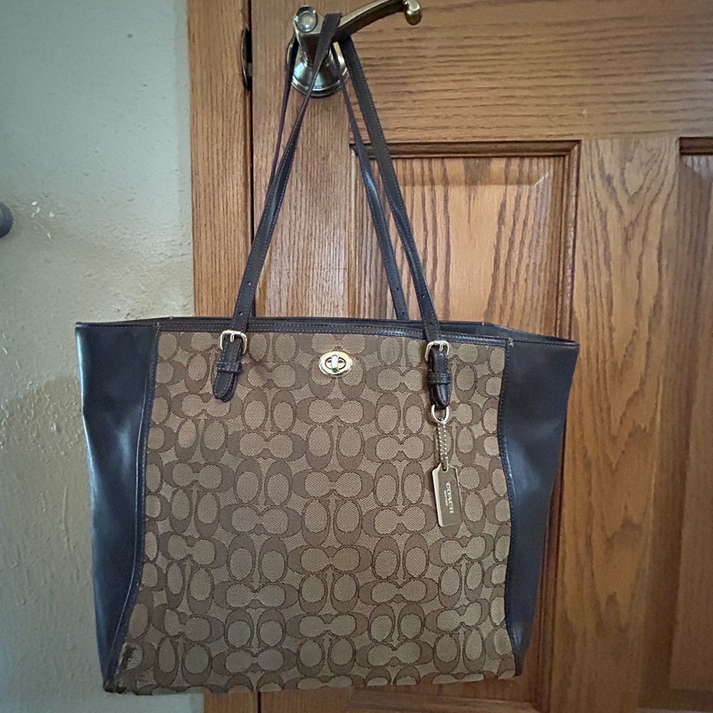 Coach Brown Signature Tote Bag
